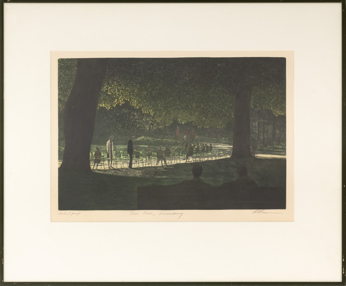 Harold Altman "Two Trees, Luxembourg" Etching (1 of 7)