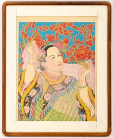 Paul Jacoulet "Les Perles, Mandchoukuo" Woodblock