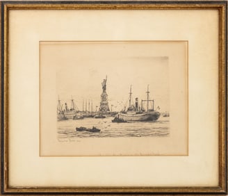 Reynolds Beal "N.Y. Harbor & Lady Liberty", 1931