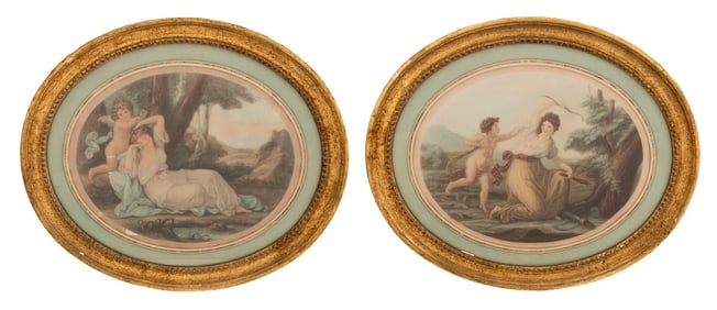 After Angelica Kauffman Figural Mezzotints, 2