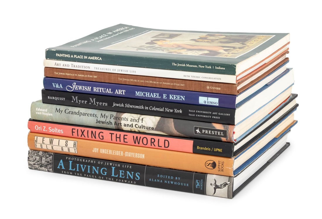 Books on Jewish Art, 9: Collection of Nine Books on Jewish Art, comprising: "Myers Myers Jewish Silversmith in Colonial New York", Barquist, David L., "Painting a Place in America: Jewish Artists in New York 1900-1945", ed.: