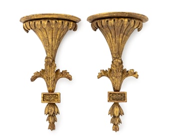 George III Giltwood Wall Brackets, Pair