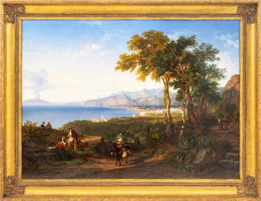 Penry Williams "The Bay of Salerno" Oil, 1839