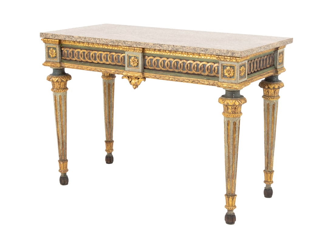 Italian Neoclassical Parcel Gilt Console Table (1 of 9)