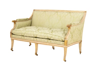 Regency White Painted & Parcel Gilt Sofa
