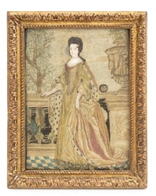 Portrait of Catherine the Great Silk Embroidery