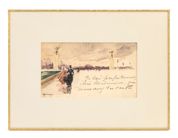 Francis Garat Study for Les Passantes Watercolor