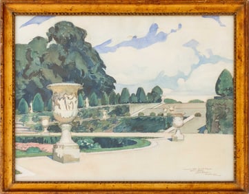 Emile Marie Beaume "Versailles" Watercolor