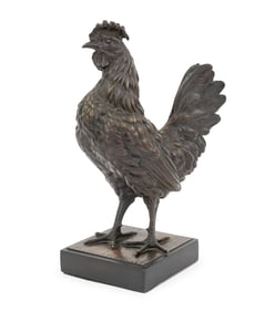 Austrian Patinated Bronze Cockerel Sculpture