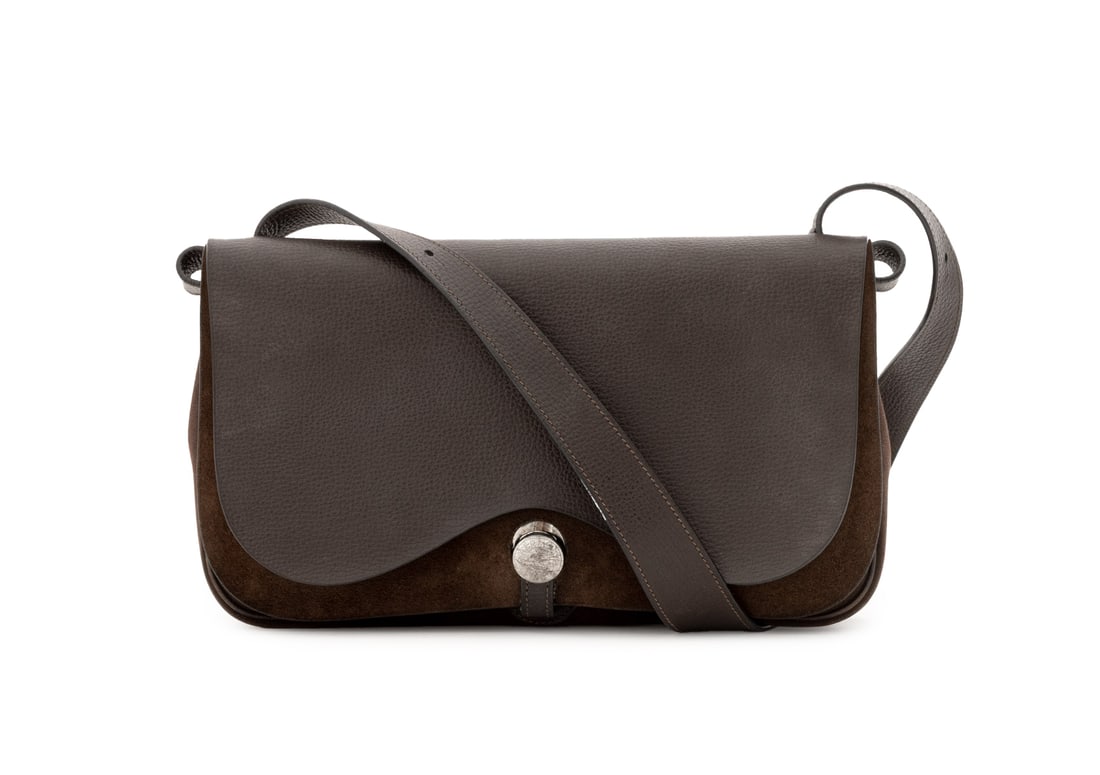 Hermes Brown Leather and Suede Handbag (1 of 10)