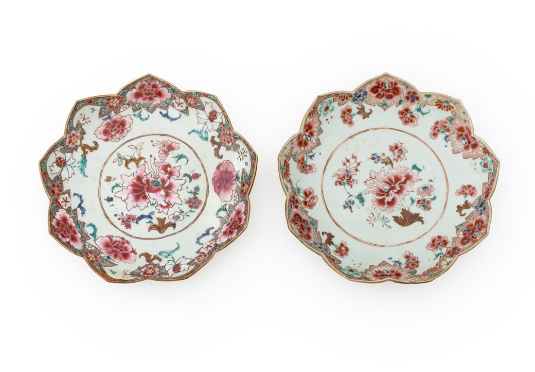 Chinese Export Famille Rose Porcelain Plates, Pair (1 of 10)