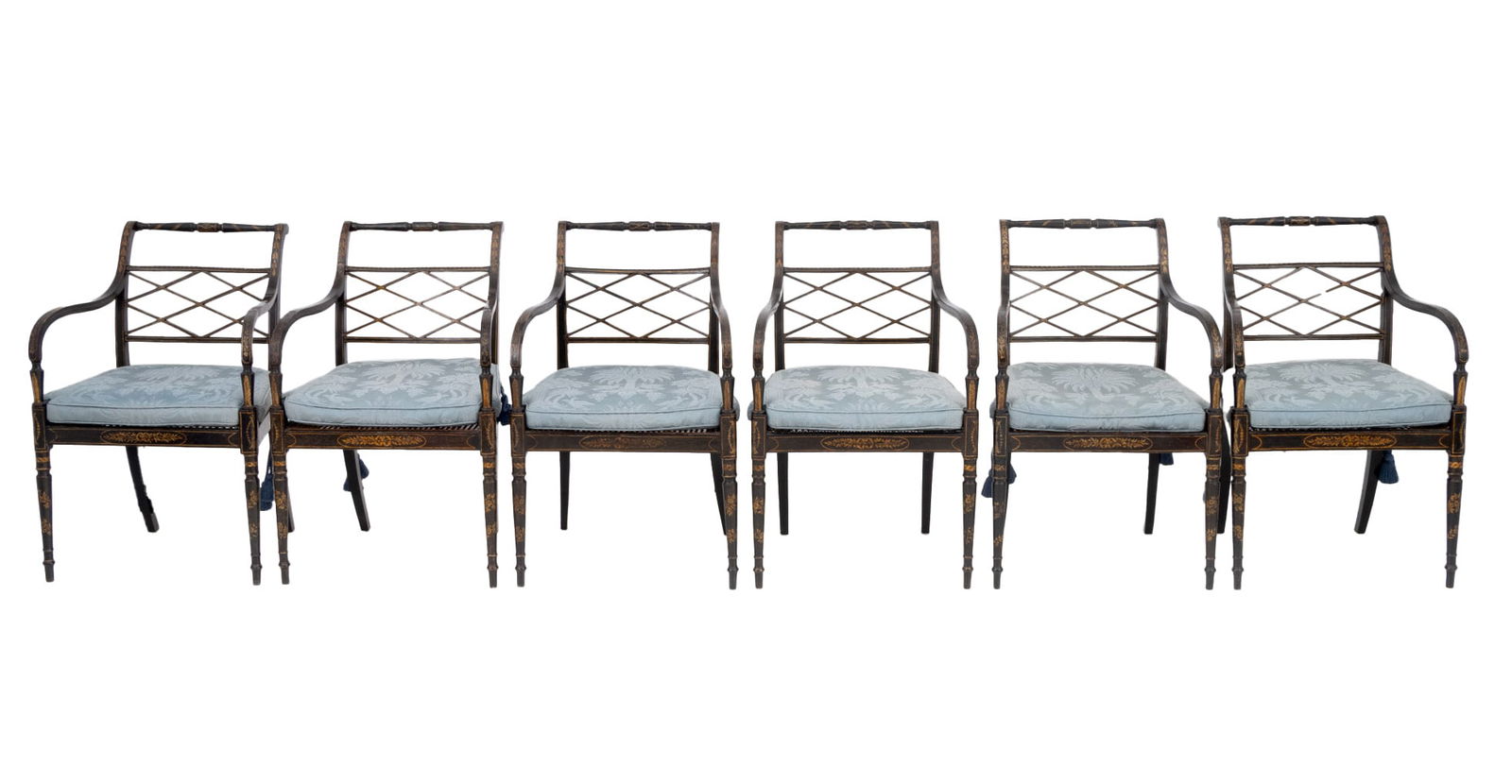 Regency Gilt and Ebonized Wood Armchairs, 6 (1 of 16)