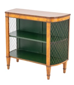 Regency Satinwood and Tulipwood Open Bookcase