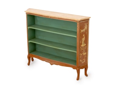 Regency Style Paint-Decorated Open Bookcase
