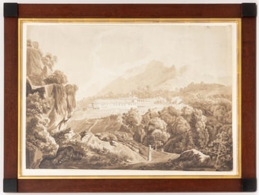 View of Monastery at Valambrosa Pencil & Ink Wash