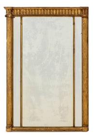 Regency Giltwood and Composition Column Mirror