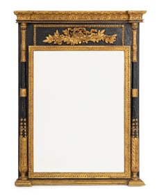 Italian Ebonized and Giltwood Mirror