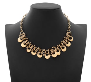 Turkish 14K Yellow Gold Bib Necklace