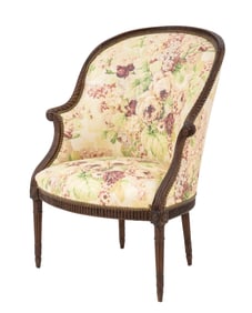 George III Upholstered Beech Bergere