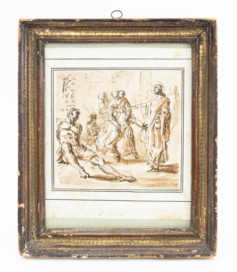 Sebastiano Ricci Attr. Christ Healing Pen and Ink (1 of 11)