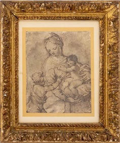 Italian School Virgin, Christ Child & St. John Ink