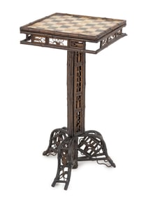 Aesthetic Movement Chess Top Bamboo Table