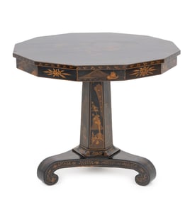 Victorian Black Lacquered Occasional Table