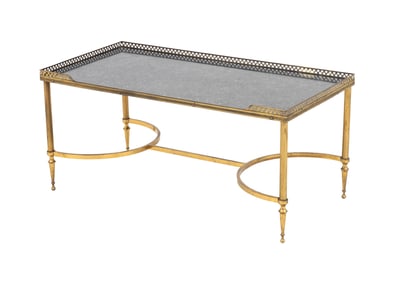Maison Jansen Marble and Brass Coffee Table