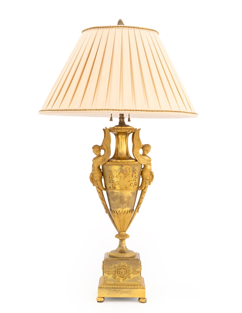 French Empire Gilt Bronze Urn Mounted Lamp (1 of 11)