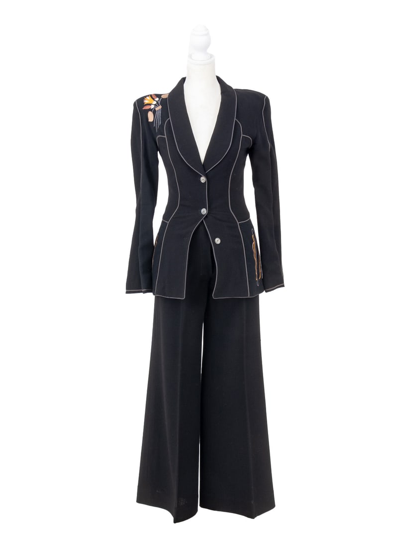 Janice Wainwright Black Wool Two-Piece Suit Set (1 of 11)