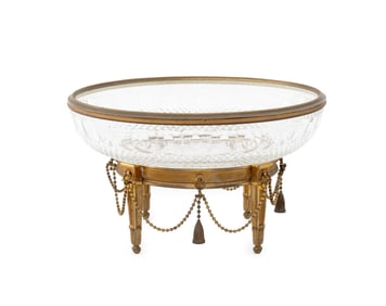 French Gilt Bronze Mounted Cut Glass Centerpiece