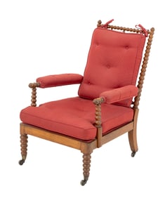 Victorian Bobbin Turned Beech Armchair