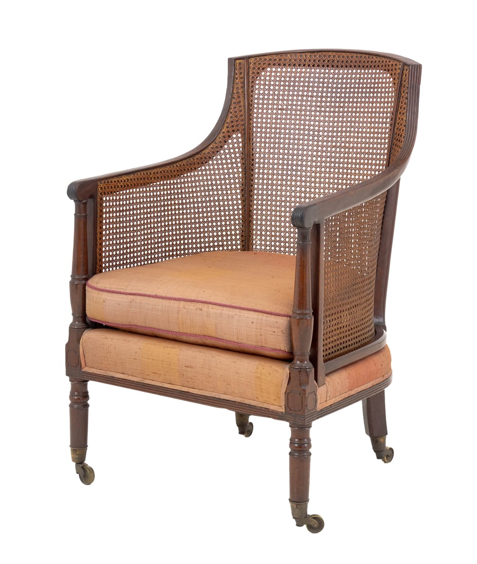 Regency Mahogany Cane Paneled Armchair (1 of 8)