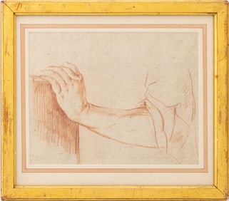 Study of a Hand Red Chalk on Paper, 18th C.