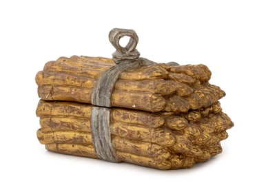 Victorian Asparagus Form Giltwood Box, 19th C.