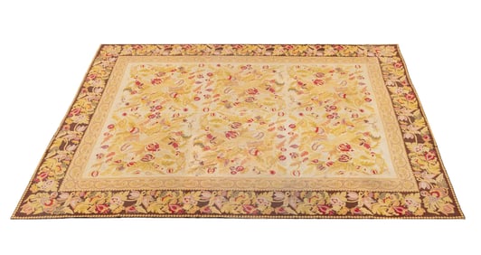 Chinese Floral Needlepoint Carpet, 11' 3" x 8' 8"
