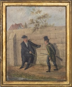 British "Gent & Sportsman" Oil on Board, 19th C.