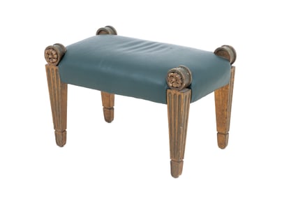 Charles Tatham Style Green Painted Footstool