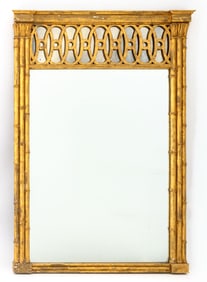 Modern Giltwood Faux Bamboo Mirror