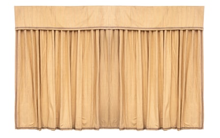 Beige Striped Cotton Window Curtains, 3 Pcs.