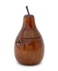 Georgian Fruitwood Pear Form Tea Caddy, 19th C.