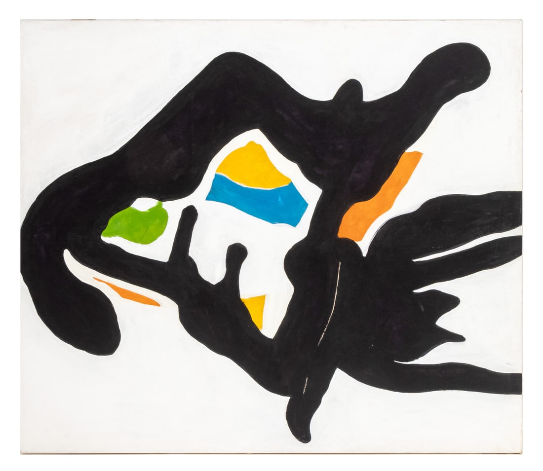 Jack Roth "#4" Acrylic on Canvas, 1976: Jack Roth (American, 1927-2004), "#4", Acrylic on Canvas, 1976, signed, titled, and dated verso with "Jack Roth Estate" stamp and marked "JR-99-76", unframed. 69" H x 80" W x 1.25" D. Provenance: The