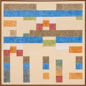 Ellen Banks Geometric Abstract Mixed Media, 1984