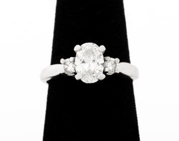 Platinum Oval Diamond Engagement Ring