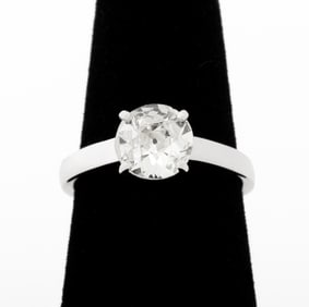 14K White Gold Diamond Solitaire Ring