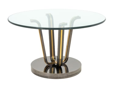 Renato Zevi Attr. Glass and Chrome Circular Table