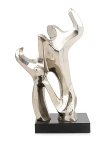 Seymour Meyer Abstract Chromed Bronze Sculpture