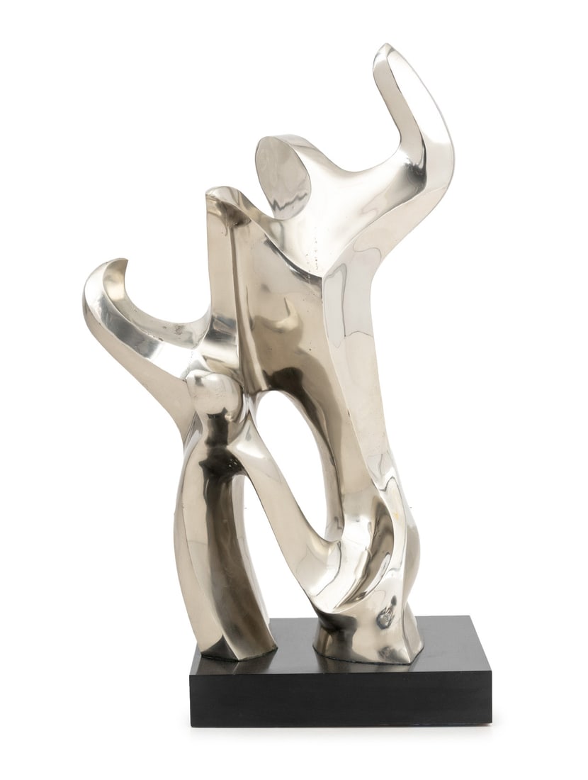 Seymour Meyer Abstract Chromed Bronze Sculpture (1 of 8)