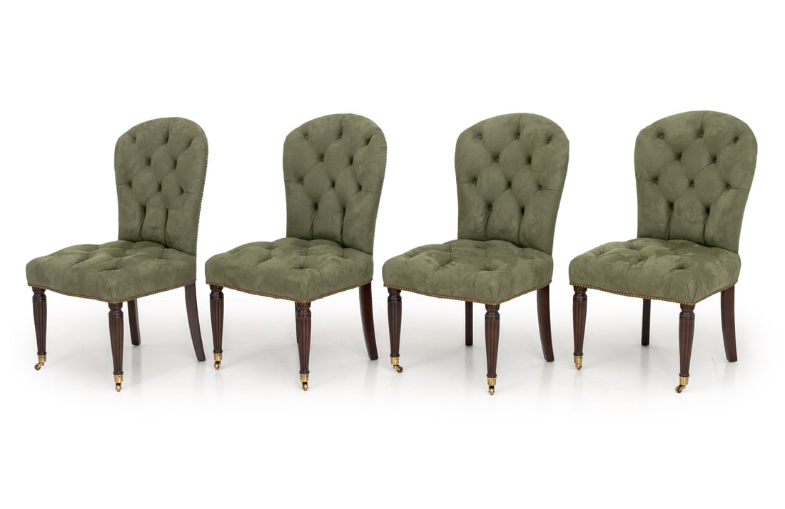 Edward Ferrell Ltd. Suede Upholstered Chairs, 4 (1 of 7)