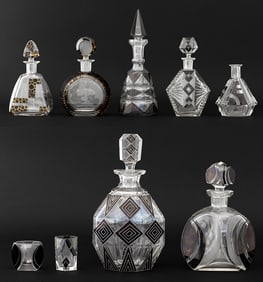 Karl Palda Attr. Bohemian Glass Barware, 9